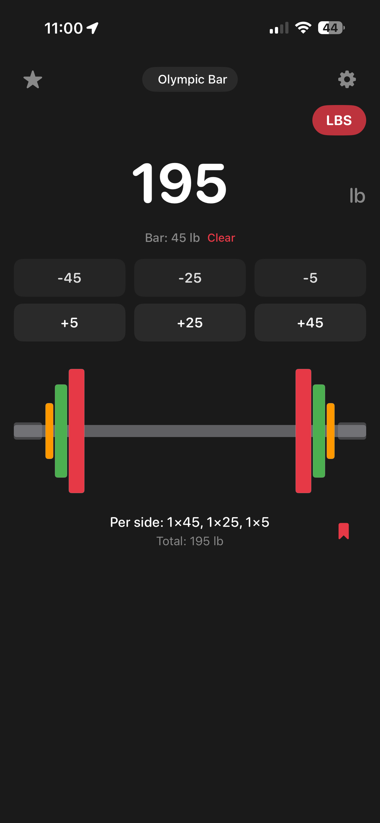 Main calculator screen showing plate breakdown