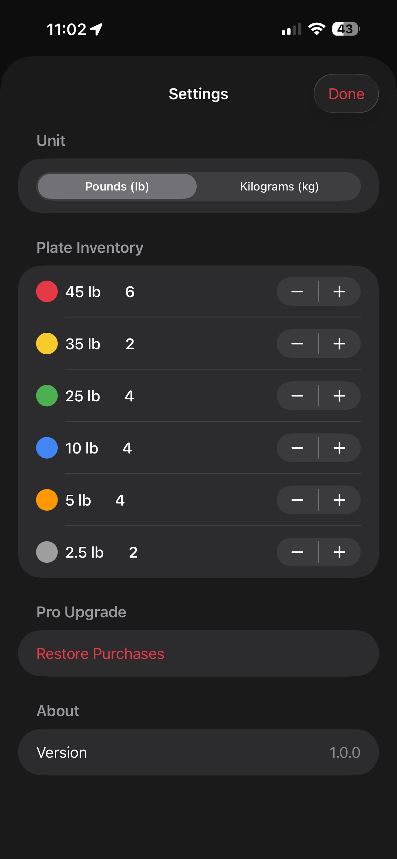Customize your plate inventory